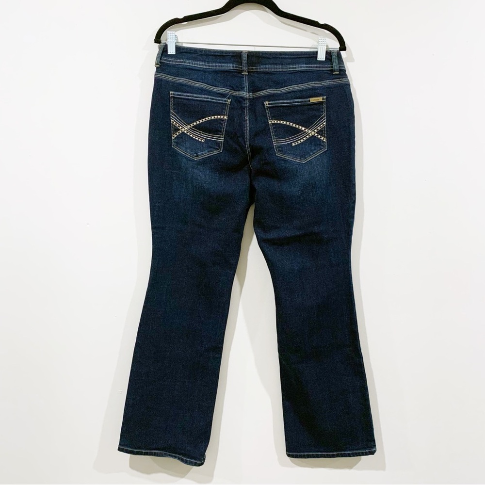 Chico's So Slimming Dark Blue Boot Cut Jeans - Picture 2 of 8